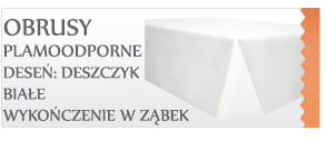 Kategoria Obrusy plamoodporne białe wykończone w ząbek