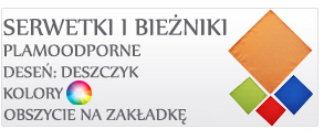 Kategoria Serwetki i bieżniki plamoodporne obszyte na zakładkę 1cm