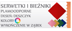 Kategoria Serwetki i bieżniki plamoodporne wykończone w ząbek